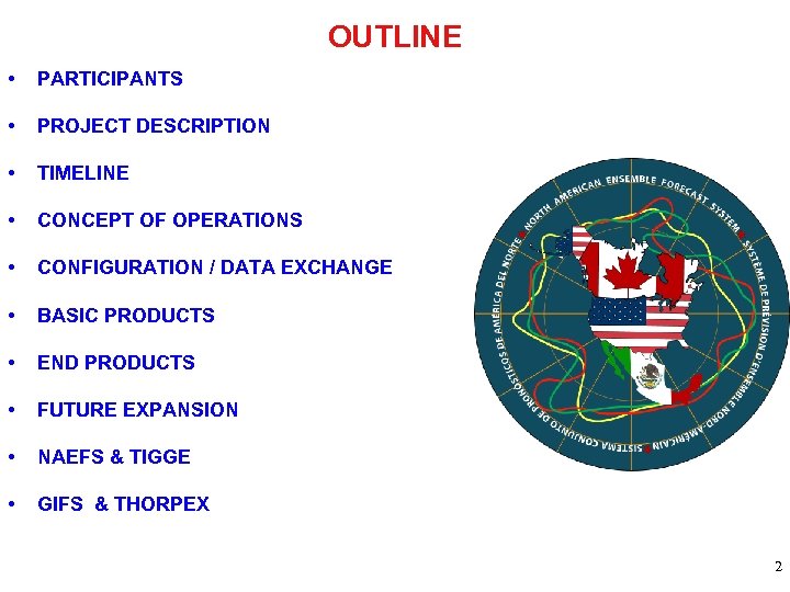 OUTLINE • PARTICIPANTS • PROJECT DESCRIPTION • TIMELINE • CONCEPT OF OPERATIONS • CONFIGURATION