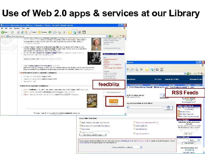 Use of Web 2. 0 apps & services at our Library feedblitz RSS Feeds