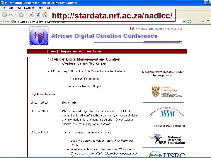 http: //stardata. nrf. ac. za/nadicc/ 