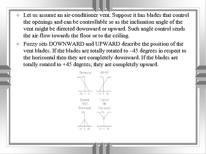 u u Let us assume an air-conditioner vent. Suppose it has blades that control