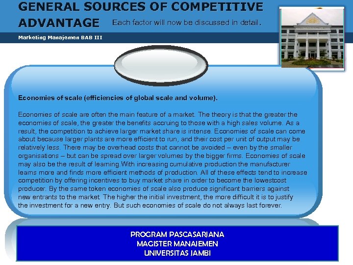 GENERAL SOURCES OF COMPETITIVE ADVANTAGE Each factor will now be discussed in detail. 3