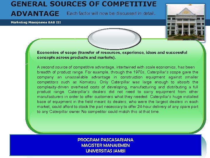 GENERAL SOURCES OF COMPETITIVE ADVANTAGE Each factor will now be discussed in detail. 3