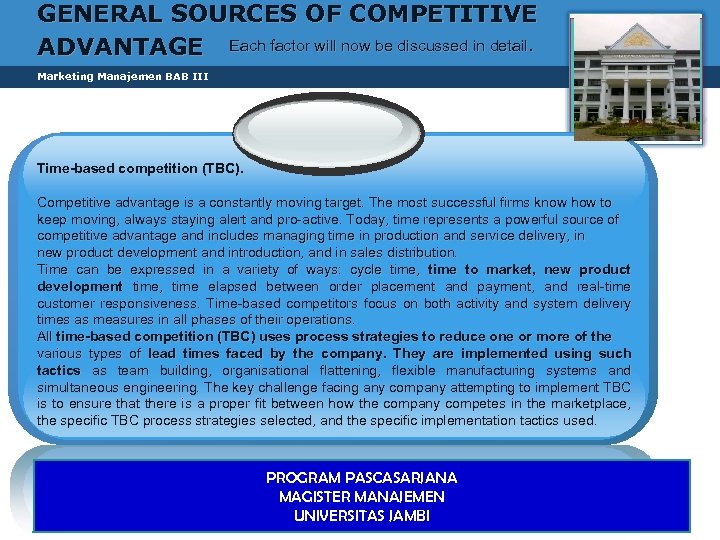 GENERAL SOURCES OF COMPETITIVE ADVANTAGE Each factor will now be discussed in detail. 3