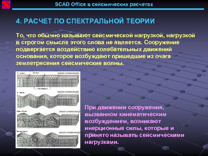 SCAD Office в сейсмических расчетах 4. РАСЧЕТ ПО СПЕКТРАЛЬНОЙ ТЕОРИИ То, что обычно называют