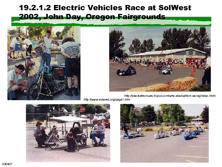 19. 2. 1. 2 Electric Vehicles Race at Sol. West 2002, John Day, Oregon