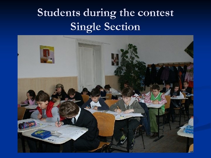 Students during the contest Single Section 