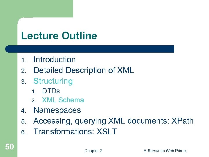 Lecture Outline 1. 2. 3. Introduction Detailed Description of XML Structuring 1. 2. 4.
