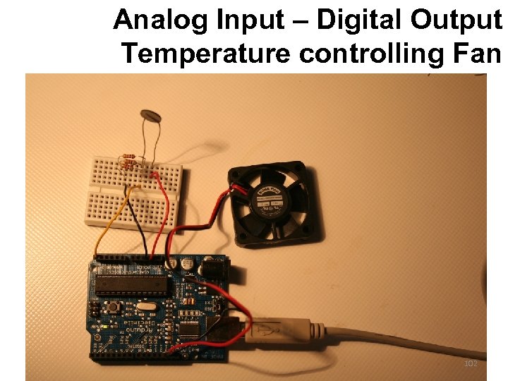 Analog Input – Digital Output Temperature controlling Fan 102 