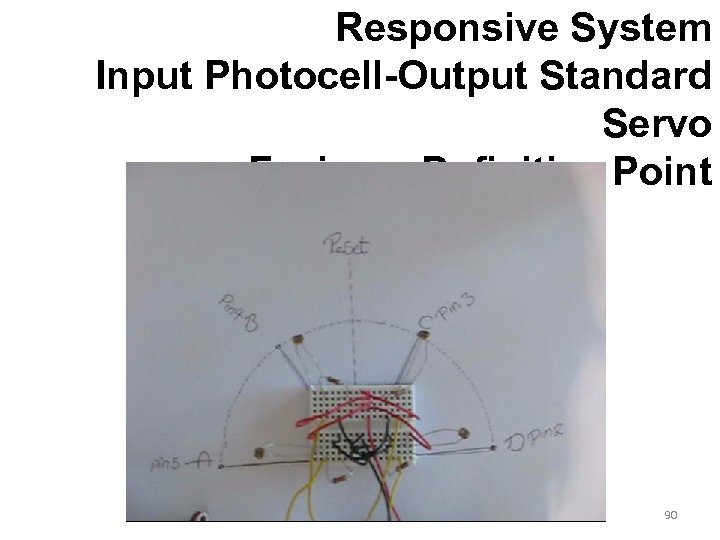Responsive System Input Photocell-Output Standard Servo Facing a Definitive Point 90 