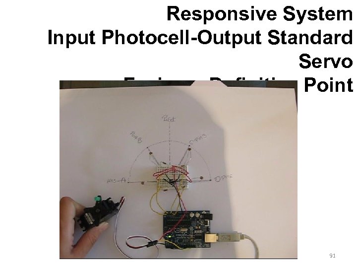 Responsive System Input Photocell-Output Standard Servo Facing a Definitive Point 91 