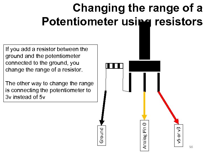 Changing the range of a Potentiometer using resistors If you add a resistor between
