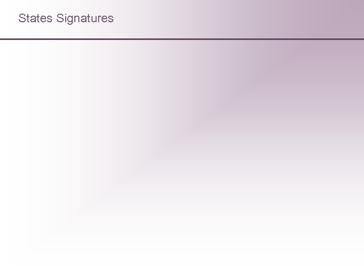 States Signatures 