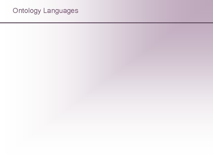 Ontology Languages 