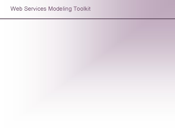 Web Services Modeling Toolkit 