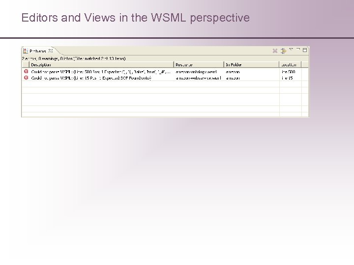 Editors and Views in the WSML perspective 