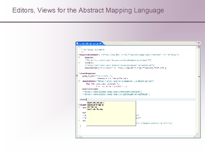 Editors, Views for the Abstract Mapping Language 