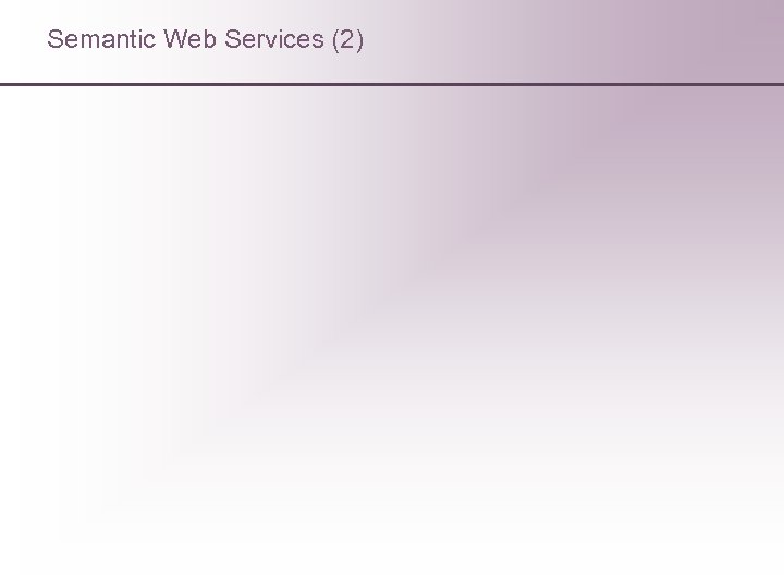 Semantic Web Services (2) 