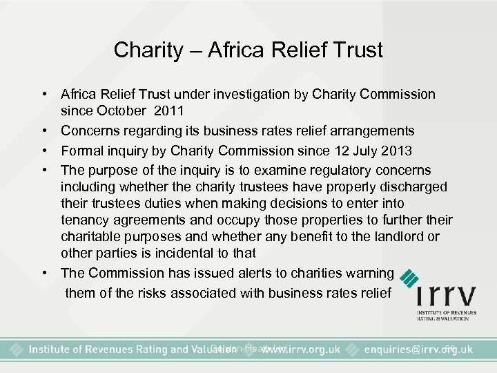 Charity – Africa Relief Trust • Africa Relief Trust under investigation by Charity Commission