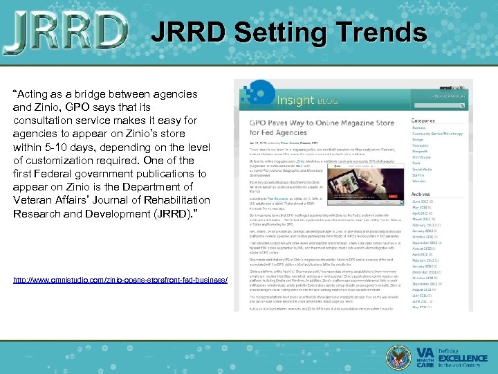 JRRD Setting Trends “Acting as a bridge between agencies and Zinio, GPO says that