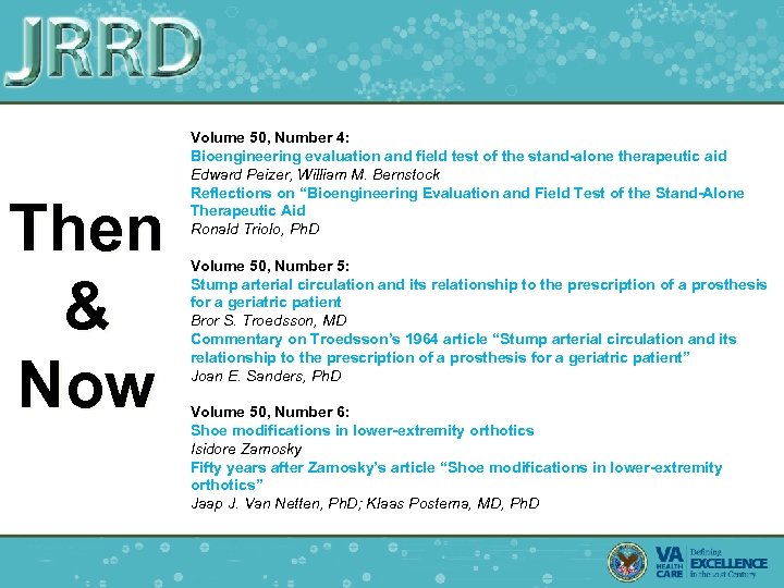 Then & Now Volume 50, Number 4: Bioengineering evaluation and field test of the