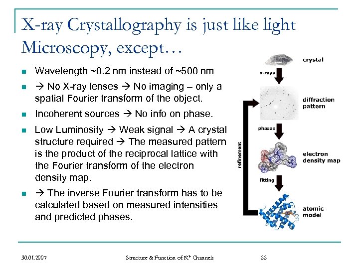 X-ray Crystallography is just like light Microscopy, except… n Wavelength ~0. 2 nm instead