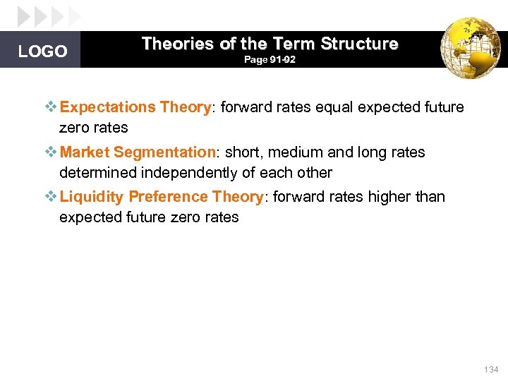 LOGO Theories of the Term Structure Page 91 -92 v Expectations Theory: forward rates