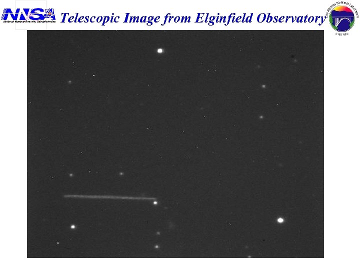 Telescopic Image from Elginfield Observatory 