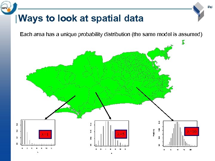 Ways to look at spatial data Each area has a unique probability distribution (the