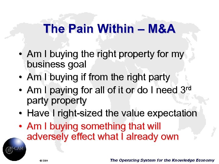 The Pain Within – M&A • Am I buying the right property for my