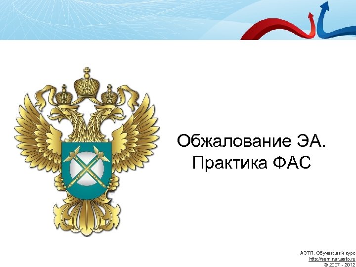 Обжалование ЭА. Практика ФАС АЭТП. Обучающий курс http: //seminar. aetp. ru © 2007 -