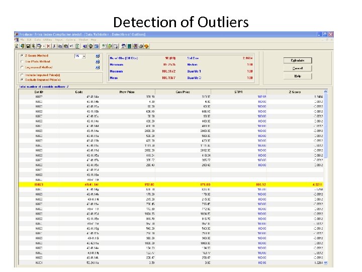 Detection of Outliers 