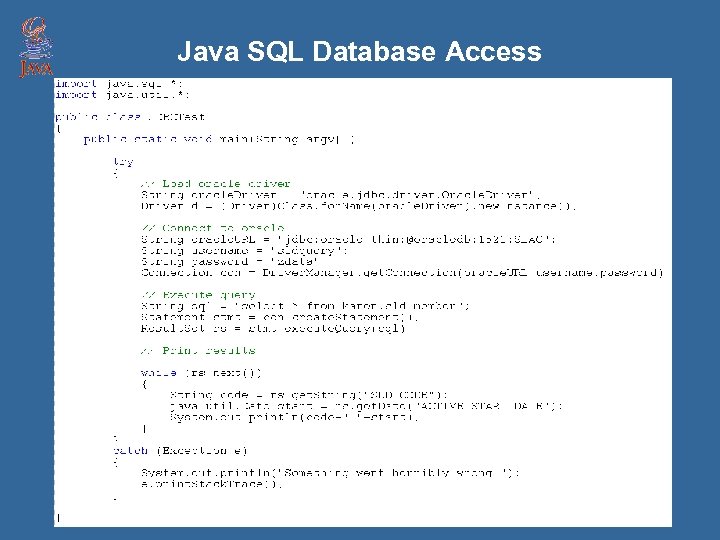 Java SQL Database Access 