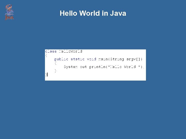 Hello World in Java 