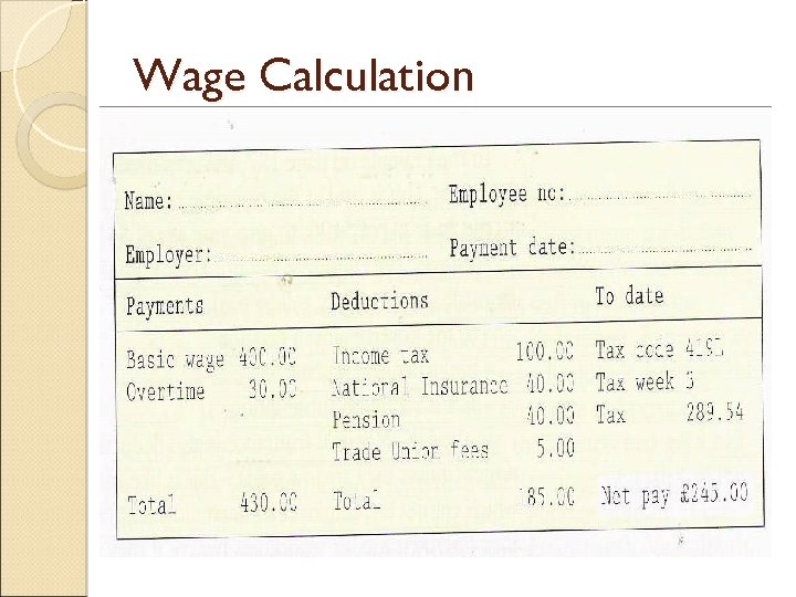 Wage Calculation 