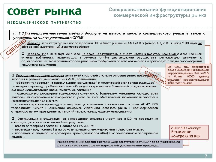 Совершенствование функционирования коммерческой инфраструктуры рынка п. 1. 3. 1 совершенствование модели доступа на рынок