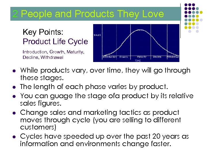 2 People and Products They Love 2 Key Points: Product Life Cycle Introduction, Growth,