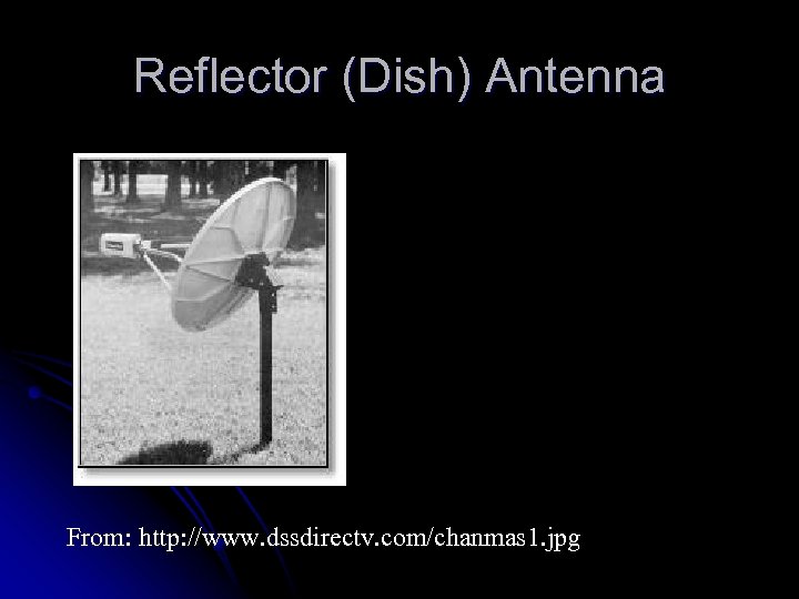 Reflector (Dish) Antenna From: http: //www. dssdirectv. com/chanmas 1. jpg 