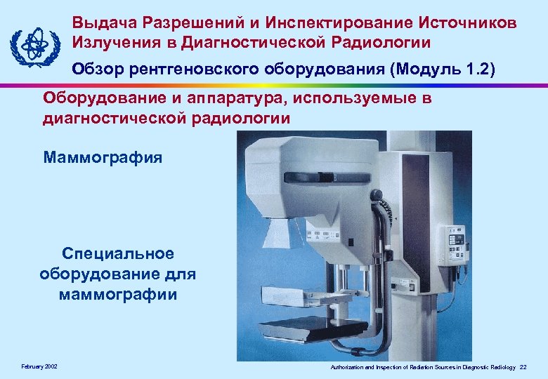Выдача Разрешений и Инспектирование Источников Излучения в Диагностической Радиологии Обзор рентгеновского оборудования (Модуль 1.