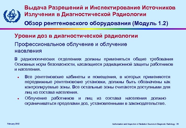 Выдача Разрешений и Инспектирование Источников Излучения в Диагностической Радиологии Обзор рентгеновского оборудования (Модуль 1.