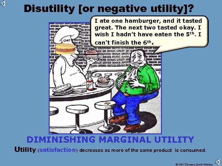 Disutility [or negative utility]? I ate one hamburger, and it tasted great. The next