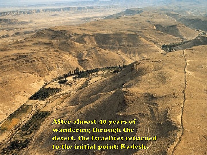 After almost 40 years of wandering through the desert, the Israelites returned to the