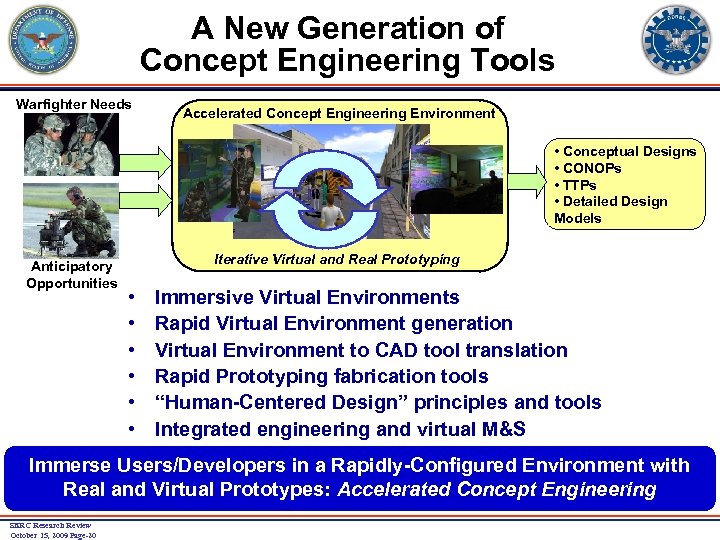 A New Generation of Concept Engineering Tools Warfighter Needs Accelerated Concept Engineering Environment •