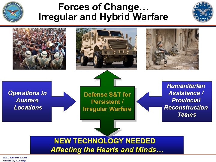 Forces of Change… Irregular and Hybrid Warfare Operations in Austere Locations Defense S&T for