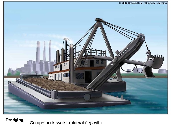 Dredging Scrape underwater mineral deposits 