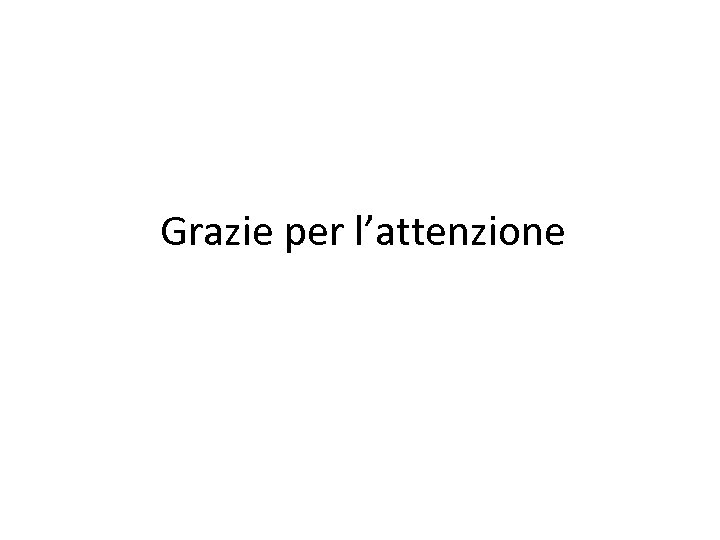 Grazie per l’attenzione 