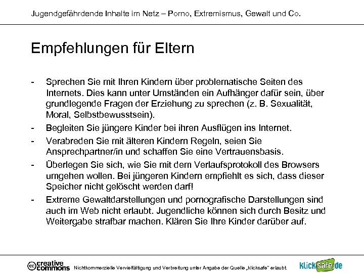 Jugendgefährdende Inhalte im Netz – Porno, Extremismus, Gewalt und Co. Empfehlungen für Eltern -