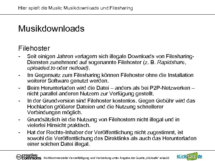 Hier spielt die Musik: Musikdownloads und Filesharing Musikdownloads Filehoster - Seit einigen Jahren verlagern