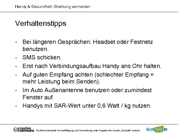 Handy & Gesundheit: Strahlung vermeiden Verhaltenstipps - Bei längeren Gesprächen: Headset oder Festnetz -