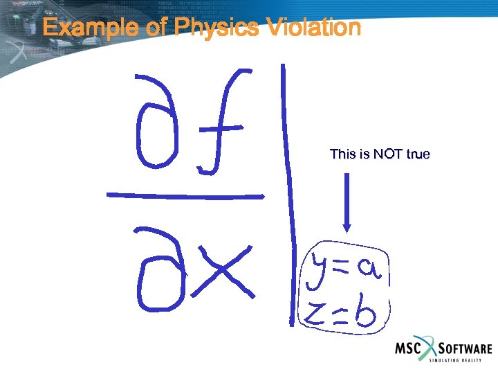 Example of Physics Violation This is NOT true 