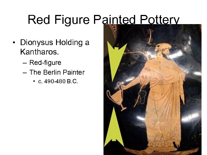 Red Figure Painted Pottery • Dionysus Holding a Kantharos. – Red-figure – The Berlin